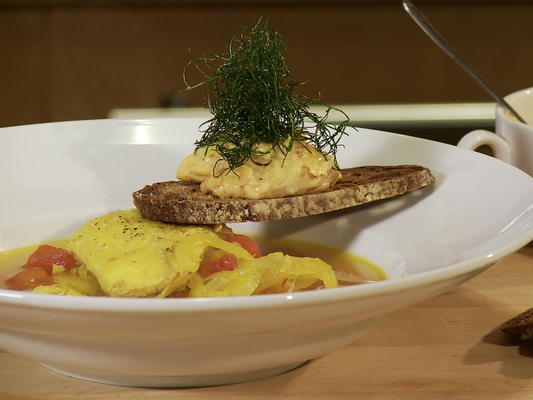 Bouillabaisse, croûtons et rouille