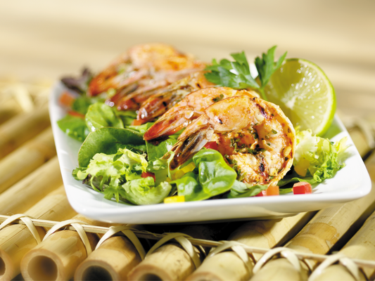 Crevettes grillées au gingembre et sésame