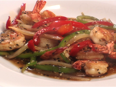 Crevettes sautées