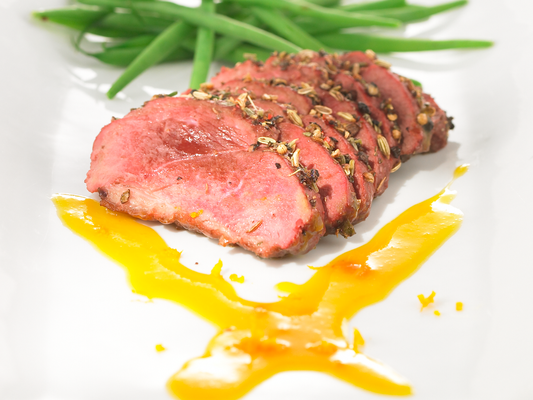 Poitrine de canard, sauce à l'orange