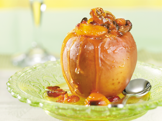 Pommes au four farcies aux abricots et aux figues
