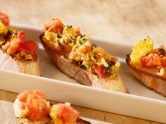 Bruschetta de tomates à l’orange