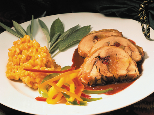 Rôti de porc, sauce orange-thym
